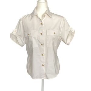 St. John Sport by Marie Gray White Shirt Size Small